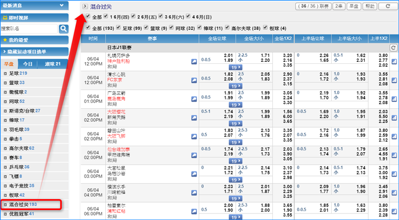 体育博彩串关投注玩法介绍: 混合过关