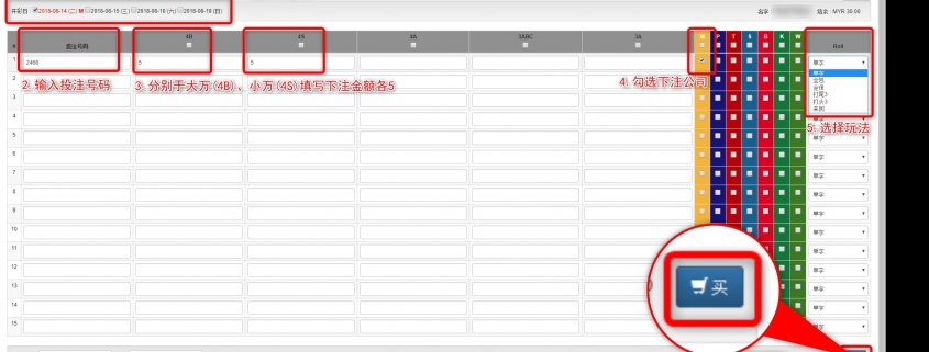 4D玩法介绍: 投注范例二