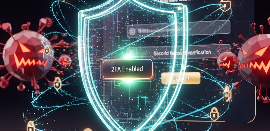 Digital shield icon protecting a premium online casino login interface, symbolizing robust two-factor authentication and advanced security against cyber threats.