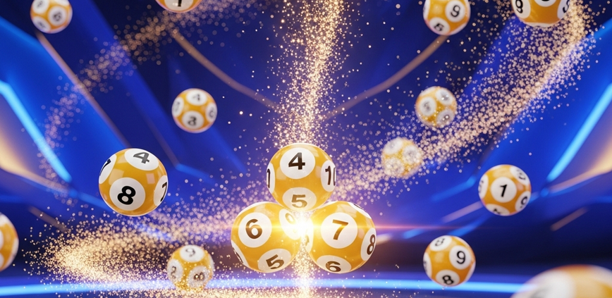 Dynamic photorealistic rendering of glowing 4D lottery balls forming a winning number, set against a luxurious digital backdrop, representing the excitement of Magnum 4D.