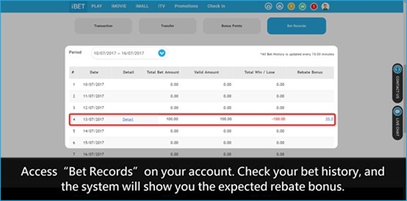 Getting iBET Online Casino 0.35% Sports Rebate Tutorial