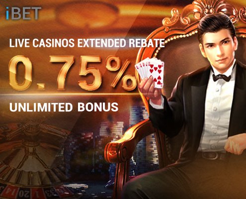 iBET Live Casinos EXTENDED REBATE 0.75% Unlimited Bonus