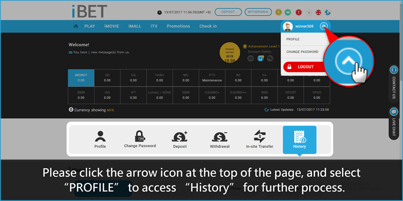 iBET Malaysia - Get 0.75% Rebate Bonus in Live Casino-PROFILE