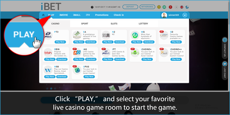 iBET Malaysia - Get 0.75% Rebate Bonus in Live Casino-Play