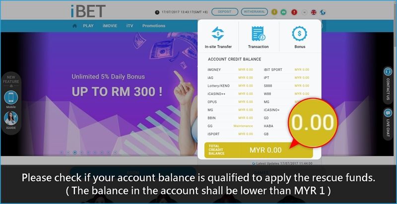 iBET Promotions Tutorial Show How to Get Rescue Funds
