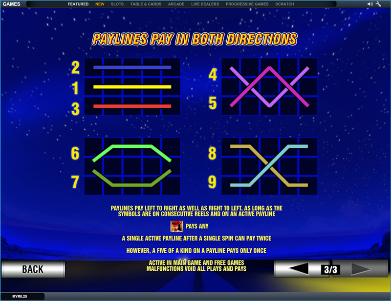 1-9 Paylines Slot Game in Online Casino