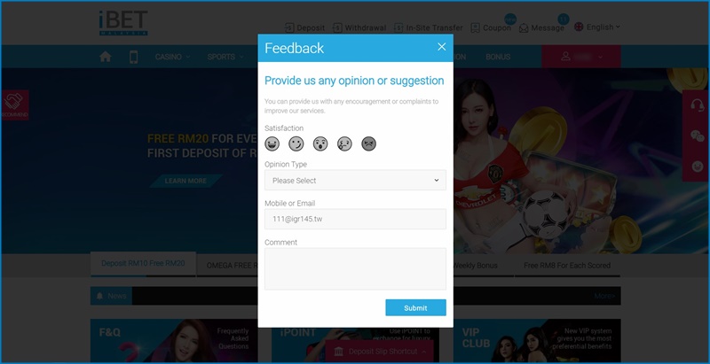 Feel Free to Give Online Gambling Feedback