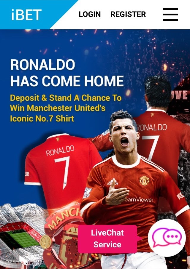 Visit the iBET official website and select ‘Register’ on the main page.