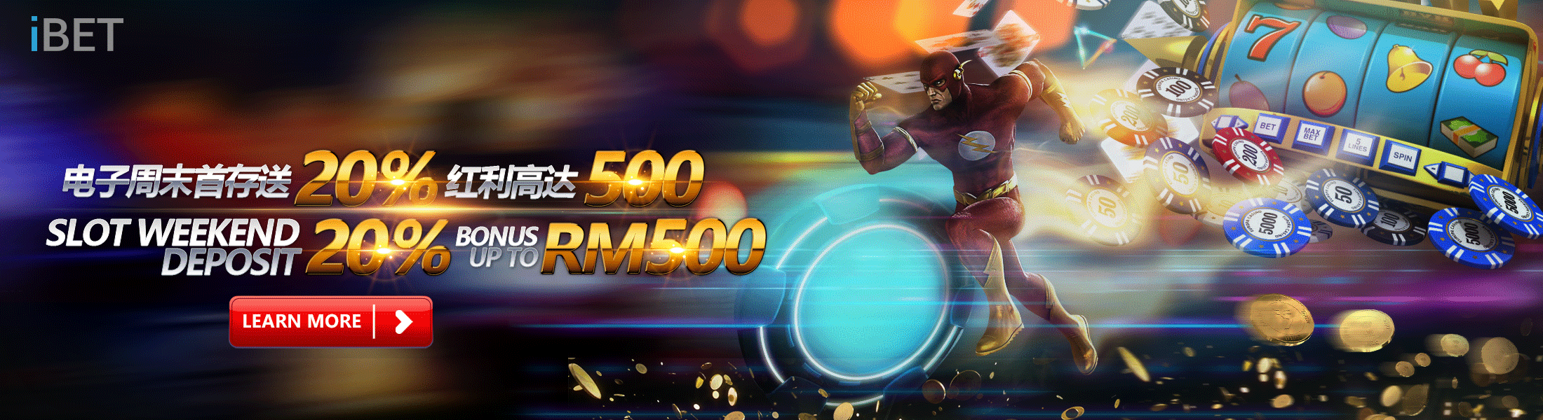 iBET Online Casino - Slot Weenkend Deposit Bonus 20%-1