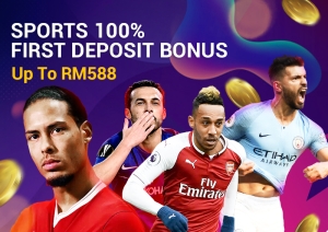 Sports 100% First Deposit Bonus, Up To RM588