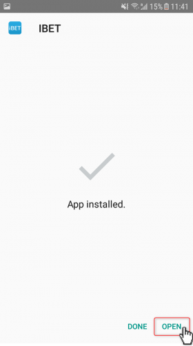 After the installation is successful, you can find the iBET APP in the application in your phone.