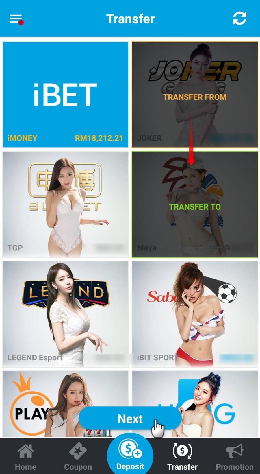 Wallet Transfer Feature