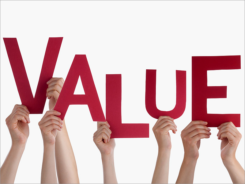 Value red letters and hands