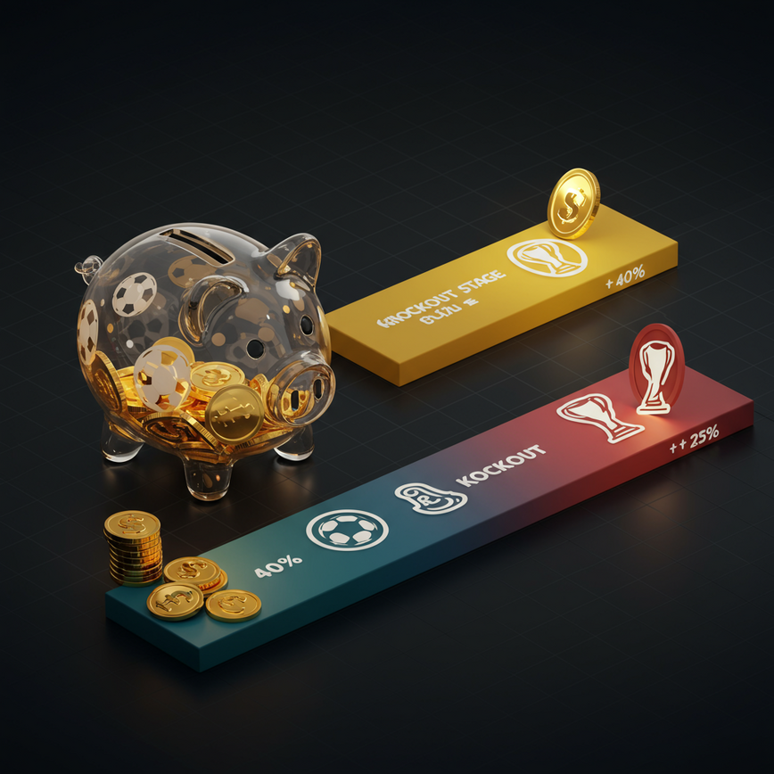 To illustrate the concept of smart, disciplined bankroll management and strategic budget planning for the World Cup tournament, as described in the article.