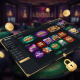 Vibrant online casino lobby interface displaying diverse game thumbnails from top providers like Pragmatic Play, PG Soft, and Microgaming, set in a luxurious Malaysian online gaming environment, with symbols of security and licensing.