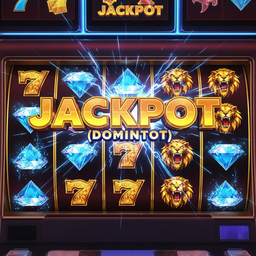 Depicts the high-risk, high-reward nature of high volatility slots, showcasing a dramatic 'BIG WIN' or 'JACKPOT' scenario with high-value symbols.