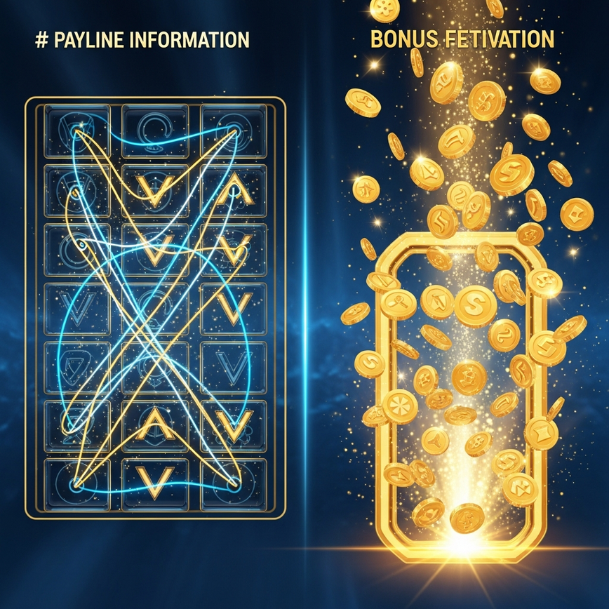 Visualizes various payline patterns and the excitement of triggering bonus features like Free Spins or Progressive Jackpots, supporting the 'Step 3: Decode Payline Information' and 'Step 5: Identify Bonus Features' sections.