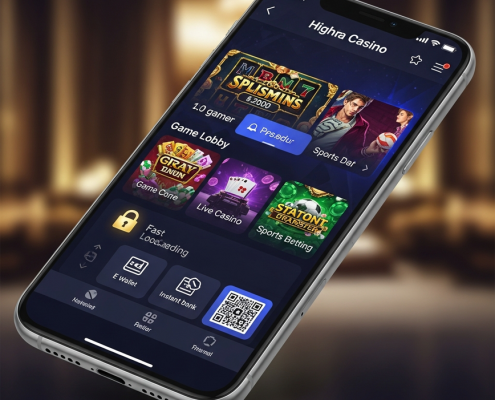 Premium mobile casino app interface displayed on a modern smartphone, showcasing fast loading, secure payment options, and a variety of games like slots and live casino, optimized for Malaysian players in 2026.