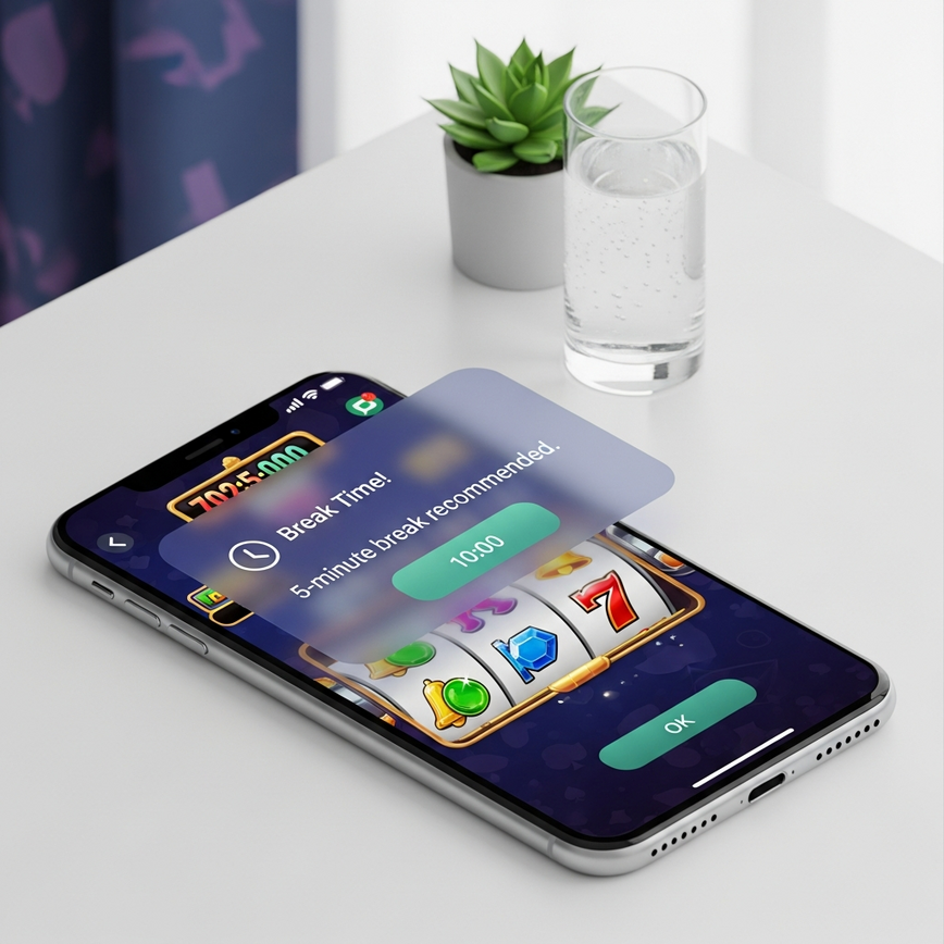 Visualizes the importance of setting session limits and taking breaks, aligning with 'Optimal Slot Session Duration Guidelines' and 'Effective Break Strategies'.