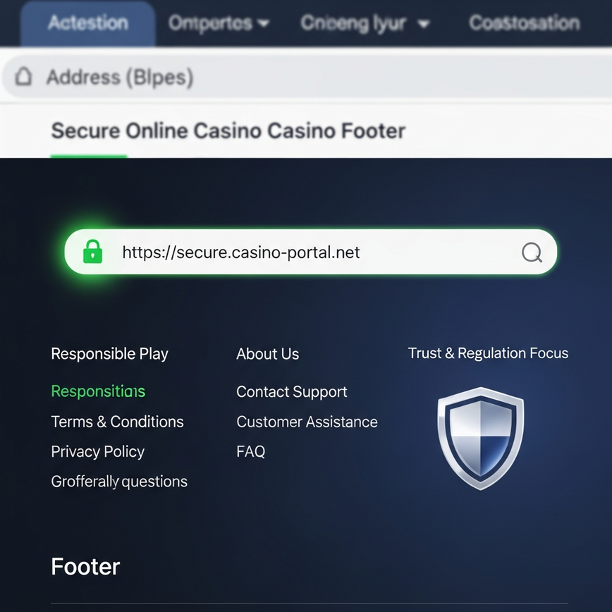 通过视觉化呈现SSL加密和信任徽章等关键安全指标，说明选择持有执照且受监管的线上赌场平台的重要性。