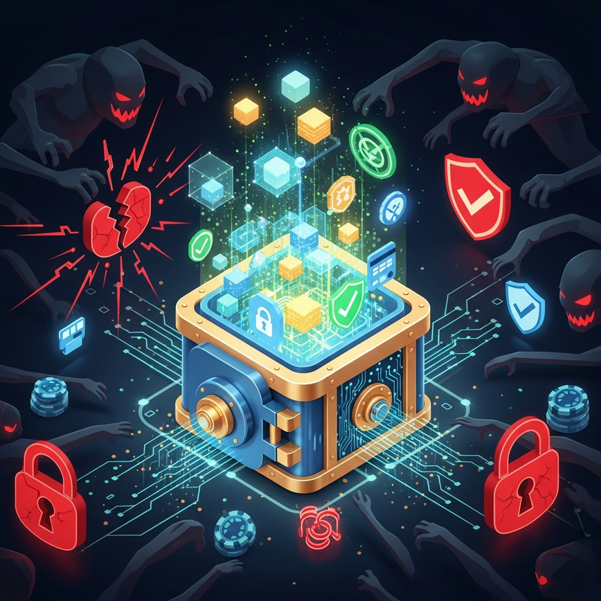 将线上娱乐城账户形象地描绘为网络犯罪分子的高价值目标，以及 2FA 如何充当保护屏障。