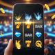 Sleek smartphone displaying a vibrant, high-performance mobile casino game with smooth animations and glowing UI elements, representing optimal gameplay.
