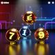 Stylized 4D lottery balls with glowing numbers on a premium digital platform backdrop, representing Magnum 4D pricing and winning opportunities in Malaysia.