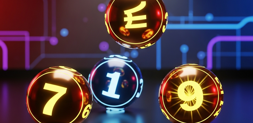 Stylized 4D lottery balls with glowing numbers on a premium digital platform backdrop, representing Magnum 4D pricing and winning opportunities in Malaysia.