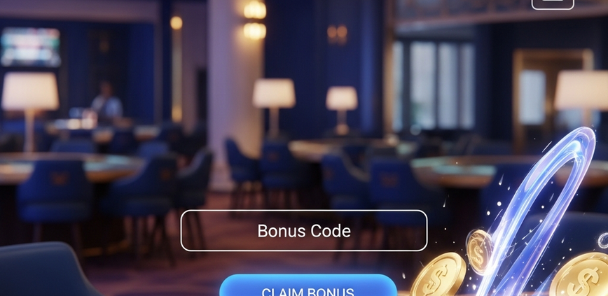 A secure online casino interface displaying a prominent bonus code offer and a padlock icon, symbolizing legitimate promotions and player safety in Malaysia.