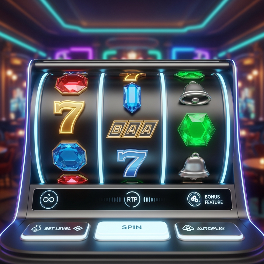 Visualizes the specific details and technical elements within an online casino game interface that an authentic reviewer would comment on.