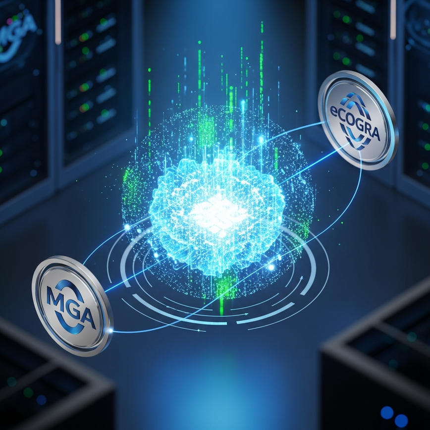 Illustrates the concept of Random Number Generators (RNG) and the role of independent auditing bodies like MGA and eCOGRA in ensuring game fairness.