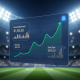 Digital sports betting dashboard displaying a financial growth chart, bankroll indicators, and a secure padlock icon, symbolizing strategic bankroll management.