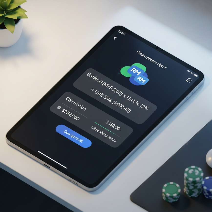 Illustrates the practical application of the unit sizing calculation, showing a clear example of bankroll and unit percentage leading to a specific unit size.