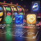 A premium online casino interface visually integrated with abstract, glowing icons representing Malaysian payment methods like FPX, Touch 'n Go, and DuitNow, symbolizing fast and secure transactions.