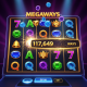 Vibrant Megaways slot machine interface displaying a dynamic reel grid with varying symbol heights and a '117,649 Ways to Win' counter, set on a premium online casino platform.