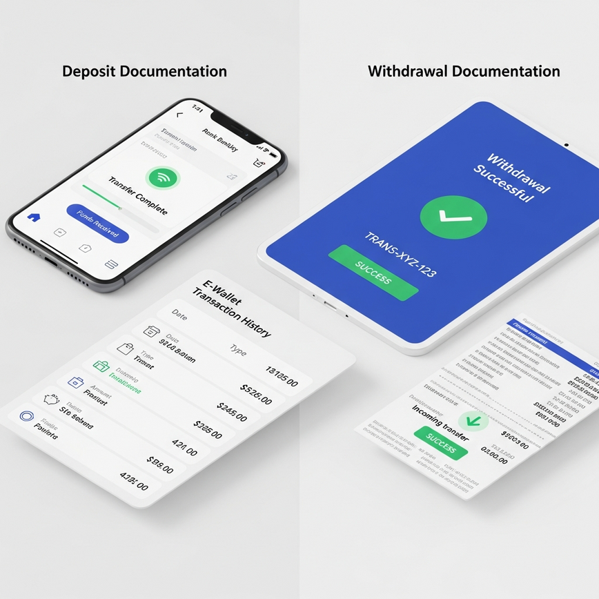 说明玩家应为存款和提款保留的关键记录，强调数字证据。