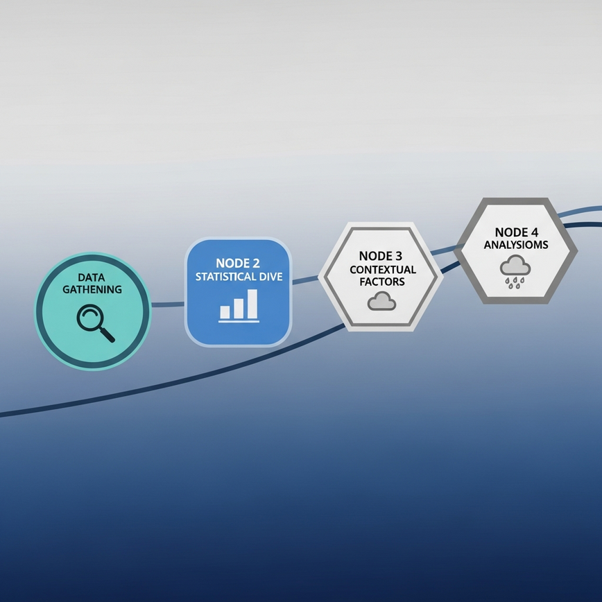可视化一个系统性的、分步式的足球比赛分析工作流程，强调一致性和结构性。
