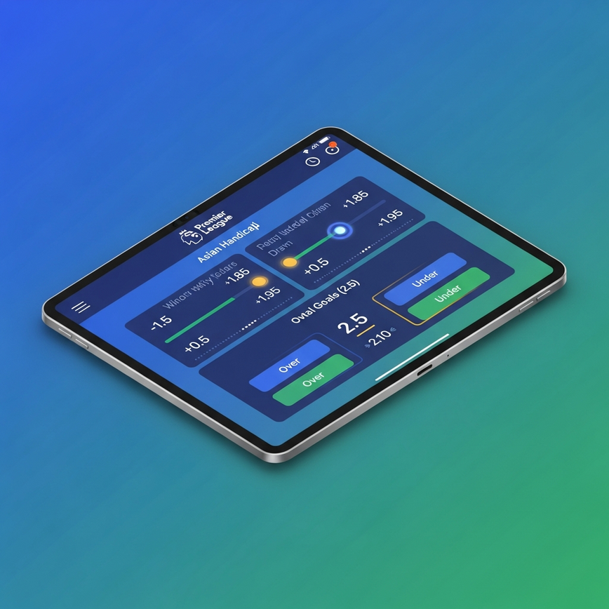 展示可用的各种英超投注盘口，重点突出亚洲盘和大小球等热门选项。