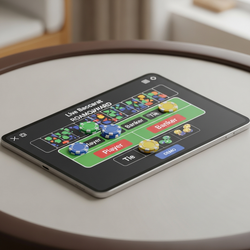 Illustrates the ALLBET Live Baccarat demo play experience, emphasizing learning and risk-free strategy testing.