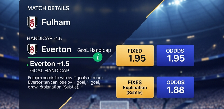 A modern online sports betting interface comparing Handicap and Spread Betting for a football match, showing virtual score adjustments and dynamic profit/loss graphs.