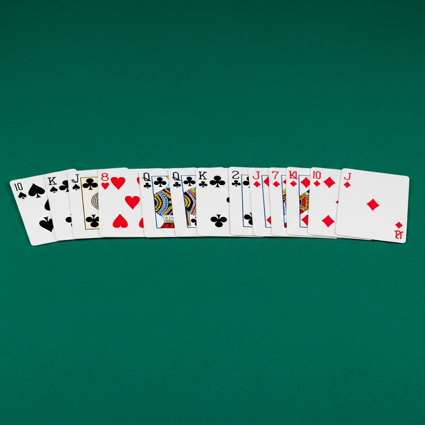 Illustrates the different poker hand rankings from best to weakest, serving as a clear visual guide for beginners.
