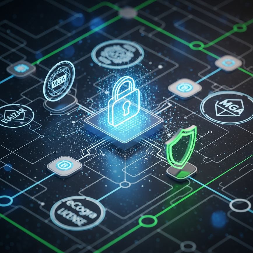 To illustrate the concepts of robust security infrastructure and regulatory compliance, specifically mentioning MGA licensing and eCOGRA auditing.