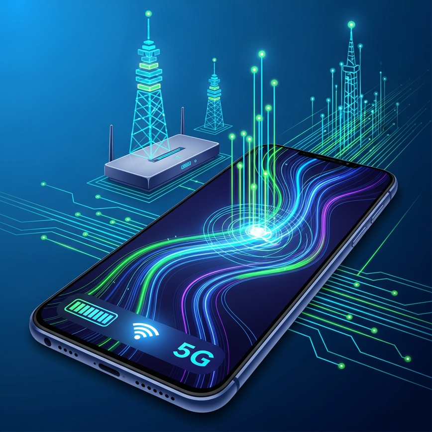 Illustrates optimal network connection for live dealer games, emphasizing speed and stability for both Wi-Fi and mobile data.