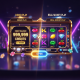 Split view of an online slot game interface, contrasting a 'DEMO PLAY' mode with virtual credits and a 'REAL MONEY PLAY' mode with a Malaysian Ringgit balance, set in a premium online casino environment.