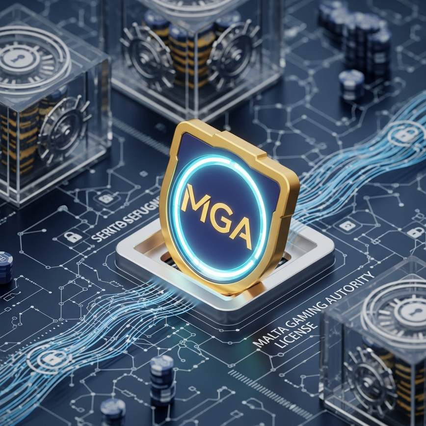 Illustrates the Malta Gaming Authority (MGA) licensing as a foundation of trust and security for player funds.